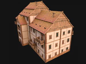 Medieval House Cottage Skyscraper 3D Model