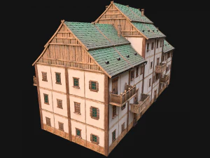 Medieval House Cottage Skyscraper 3D Model