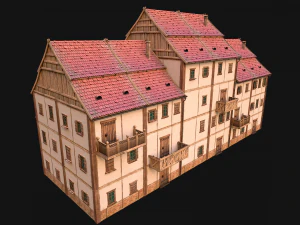 Medieval House Cottage Skyscraper 3D Model