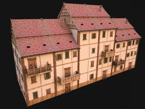 Medieval House Cottage Skyscraper 3D Model