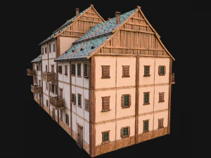 Medieval House Cottage Skyscraper 3D Model