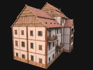 Medieval House Cottage Skyscraper 3D Model