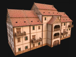 Medieval House Cottage Skyscraper 3D Model