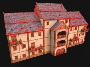 Medieval House Cottage Skyscraper 3D Model