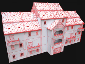 Medieval House Cottage Skyscraper 3D Model