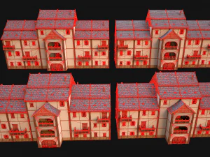 Medieval House Cottage Skyscraper 3D Model