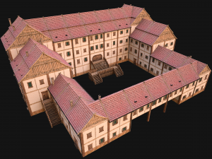 Medieval Building Town School University Academy Modelo 3D