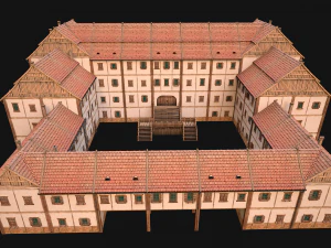 Medieval Building Town School University Academy 3D Model