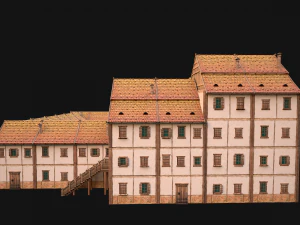 Medieval Building Town School University Academy 3D Model