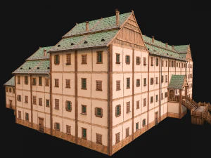 Medieval Building Town School University Academy 3D Model