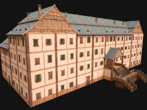Medieval Building Town School University Academy 3D Model