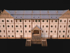 Medieval Building Town School University Academy 3D Model