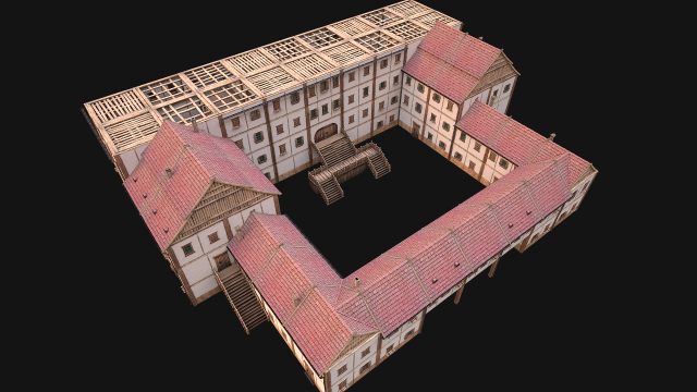 Medieval Building Town School University Academy 3D Model in