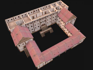 Medieval Building Town School University Academy 3D Model