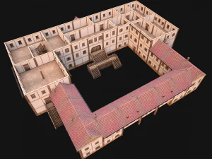 Medieval Building Town School University Academy 3D Model