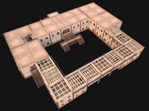 Medieval Building Town School University Academy 3D Model
