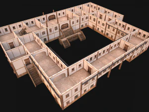 Medieval Building Town School University Academy 3D Model