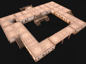 Medieval Building Town School University Academy 3D Model