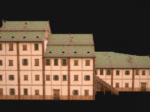 Medieval Building Town School University Academy 3D Model