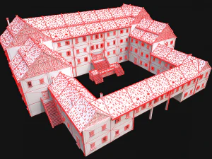 Medieval Building Town School University Academy 3D Model