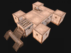 Medieval City Building Barracks Fortress 3D Model