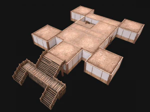 Medieval City Building Barracks Fortress 3D Model