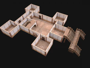 Medieval City Building Barracks Fortress 3D Model