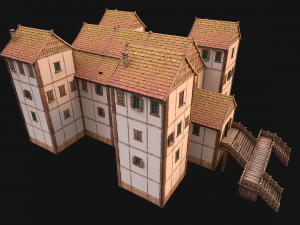 Medieval City Building Barracks Fortress 3Dモデル
