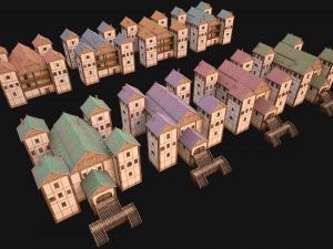 Medieval City Building Barracks Fortress 3Dモデル