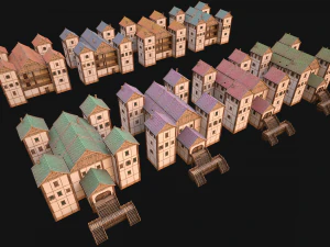 Medieval City Building Barracks Fortress 3D Model