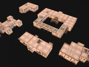 Set of Medieval City High-Rise Buildings 3D Model