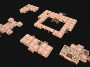 Set of Medieval City High-Rise Buildings 3D Модель