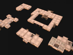 Set of Medieval City High-Rise Buildings 3D Model