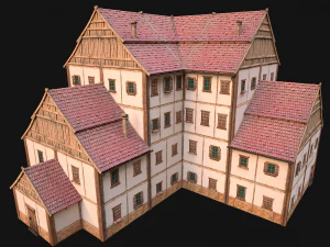 Set of Medieval City High-Rise Buildings 3D Model