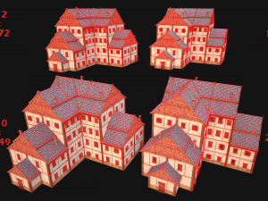 Set of Medieval City High-Rise Buildings 3D Модель
