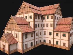 Set of Medieval City High-Rise Buildings 3D Model