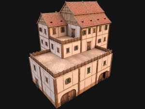 Set of Medieval City High-Rise Buildings 3D Model