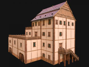Set of Medieval City High-Rise Buildings 3D Model