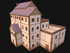Set of Medieval City High-Rise Buildings 3D Модель
