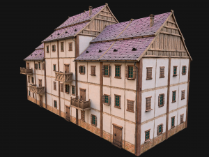 Set of Medieval City High-Rise Buildings 3D Модель