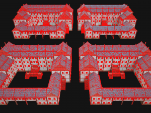 Set of Medieval City High-Rise Buildings 3D Модель