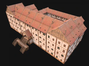 Set of Medieval City High-Rise Buildings 3D Model