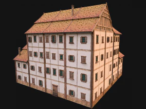 Set of Medieval City High-Rise Buildings 3D Model