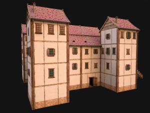 Set of Medieval City High-Rise Buildings 3D Model