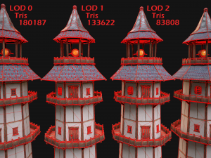 Medieval Lighthouse Tower with Interior Modello 3D