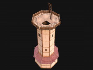 Medieval Lighthouse Tower with Interior Modello 3D
