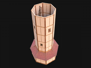 Medieval Lighthouse Tower with Interior Modello 3D