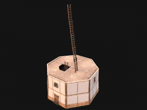 Medieval Lighthouse Tower with Interior Modello 3D