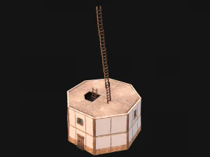 Medieval Lighthouse Tower with Interior 3D Model