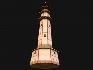 Medieval Lighthouse Tower with Interior Modello 3D